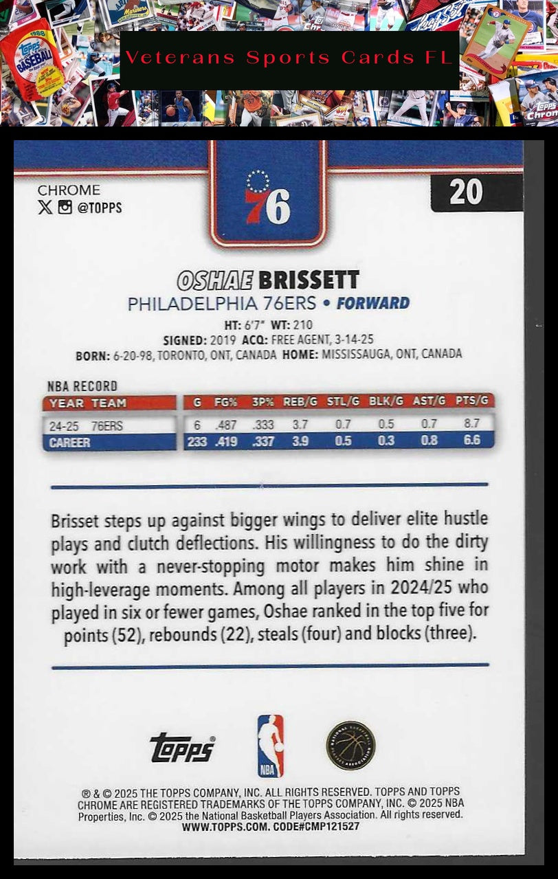 2025-26 Topps Chrome #20 Oshae Brissett