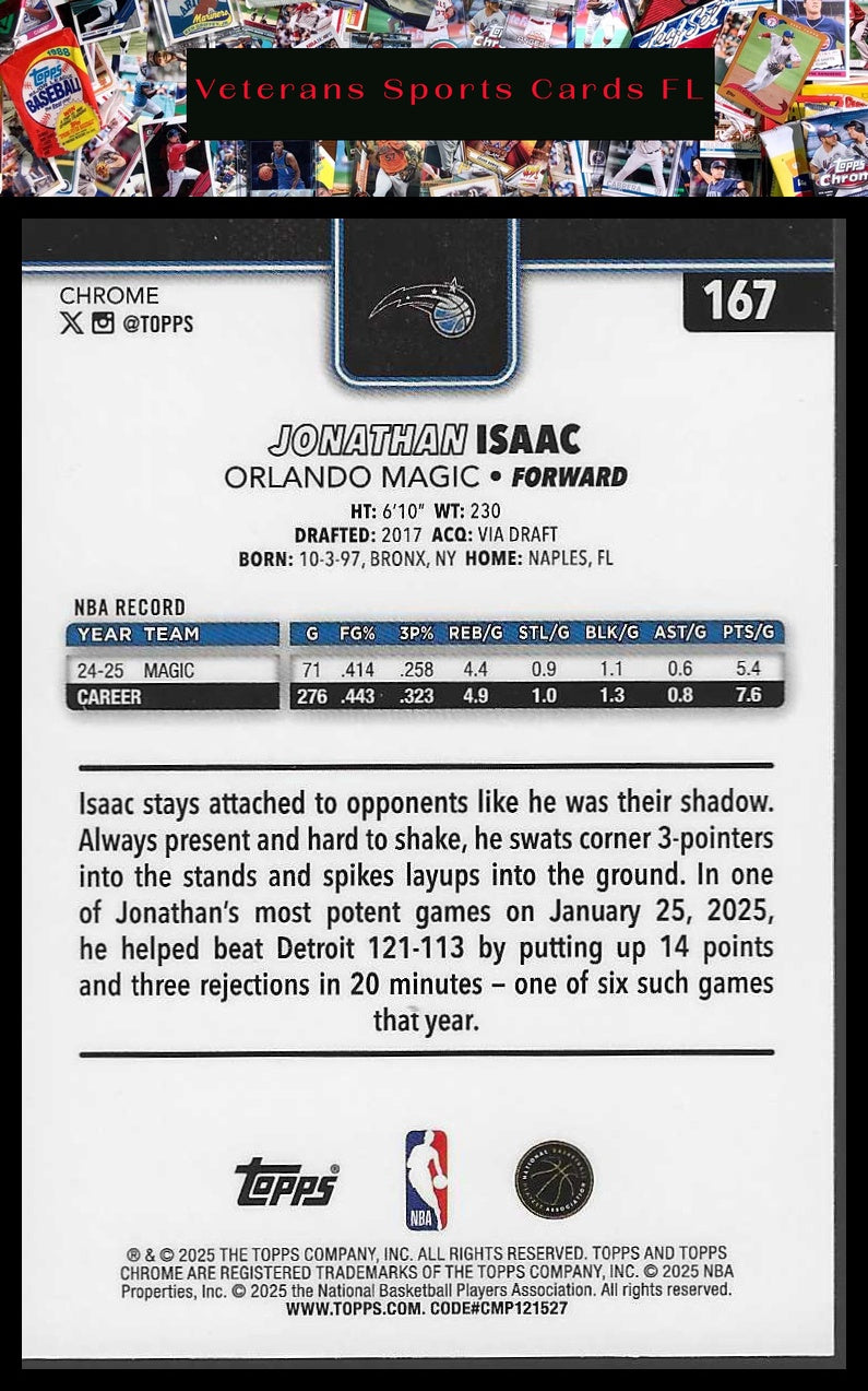 2025-26 Topps Chrome #167 Jonathan Isaac