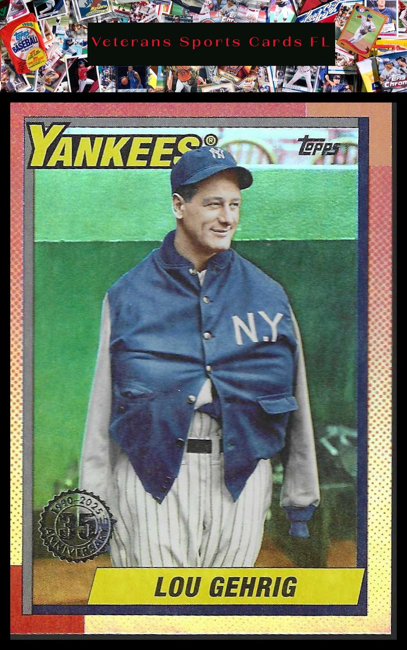 2025 Topps Update #U90-14 Lou Gehrig 1990 Topps Baseball 35th Anniversary