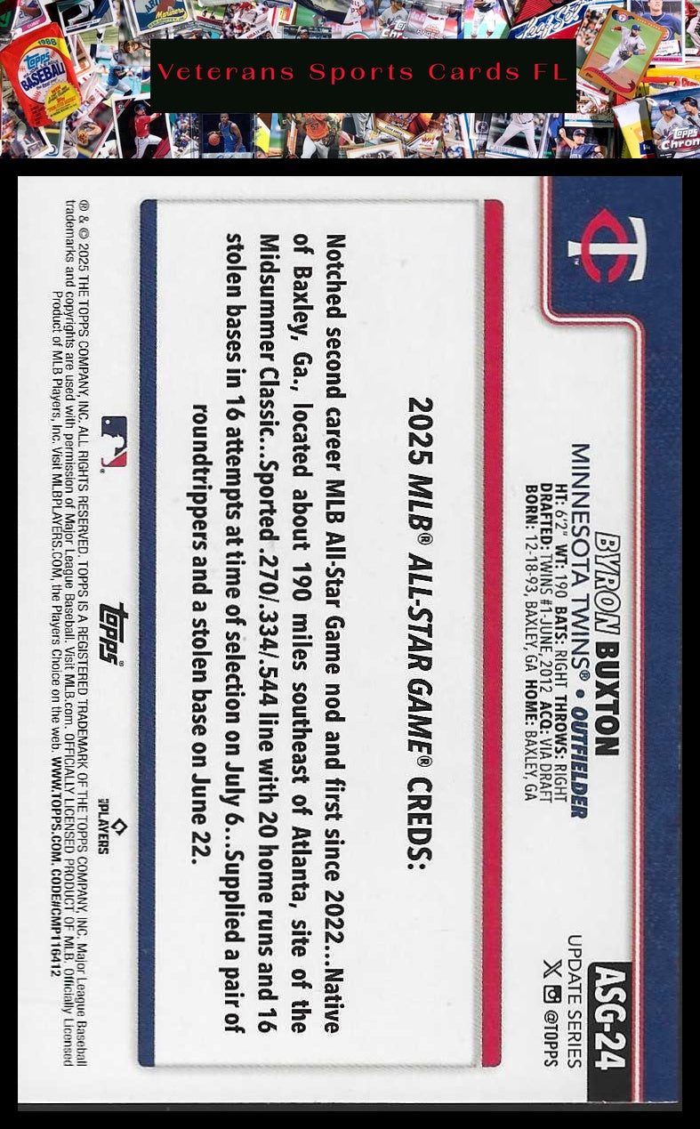 2025 Topps Update #ASG-24 Byron Buxton 2025 All-Star Game Holo Foil