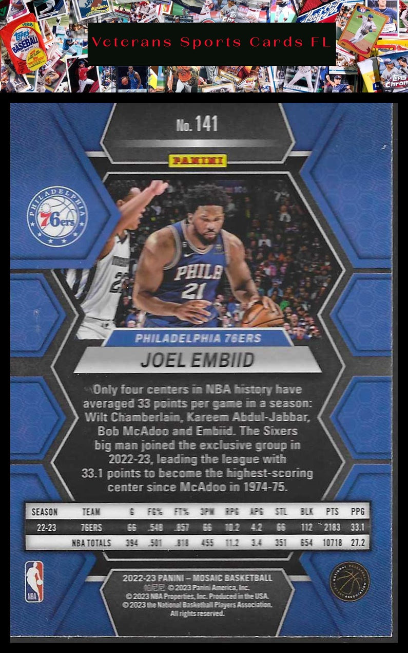 2022-23 Panini Mosaic #141 Joel Embiid