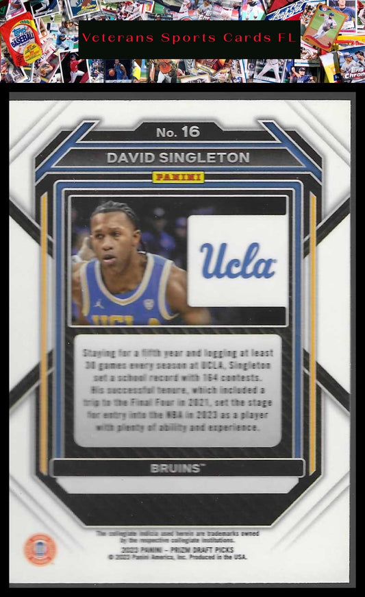 2023 Panini Prizm Draft Picks #16 David Singleton
