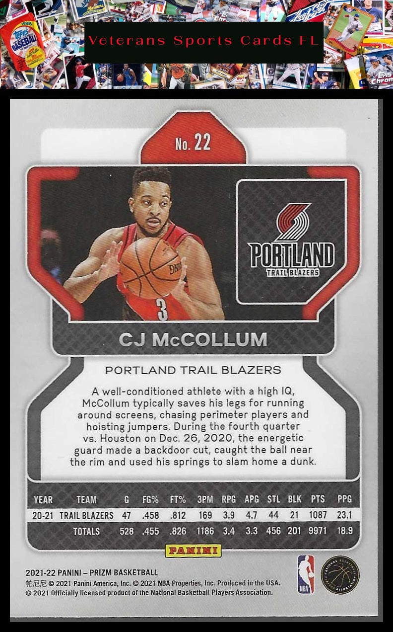 2021-22 Panini Prizm #22 CJ McCollum
