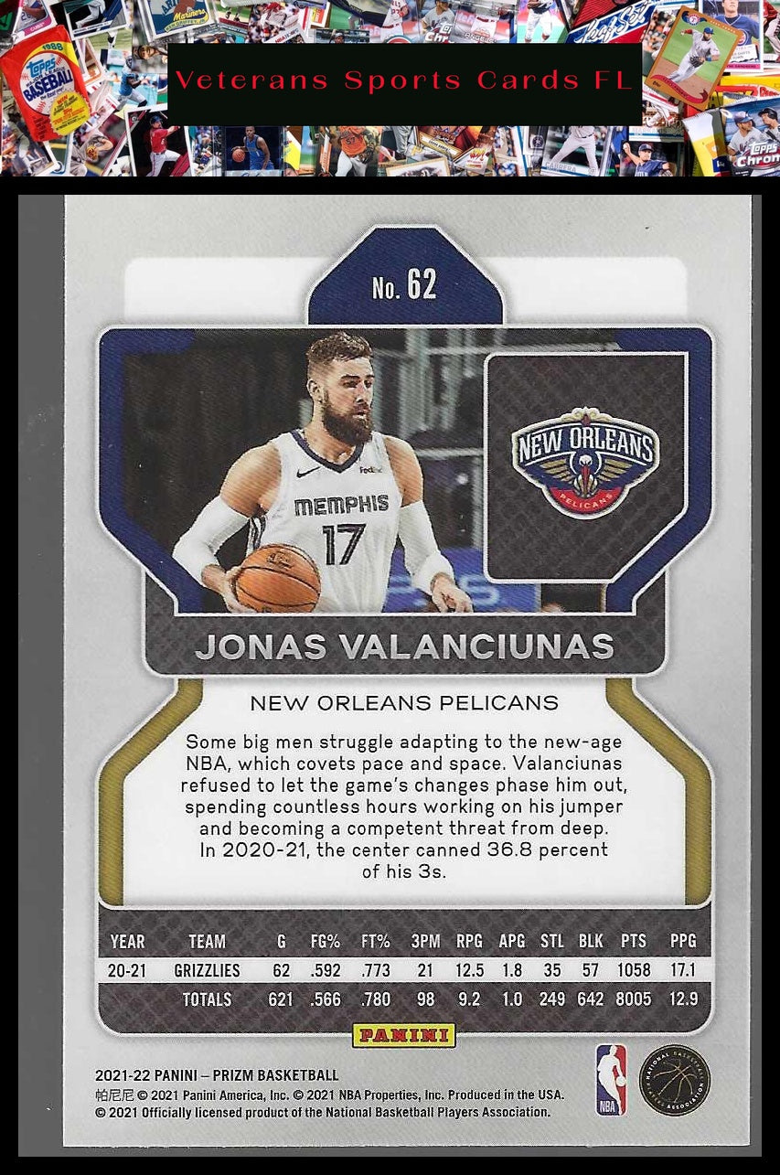 2021-22 Panini Prizm #62 Jonas Valanciunas