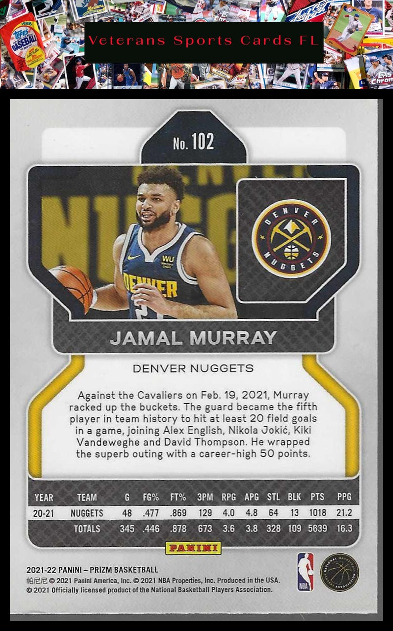 2021-22 Panini Prizm #102 Jamal Murray