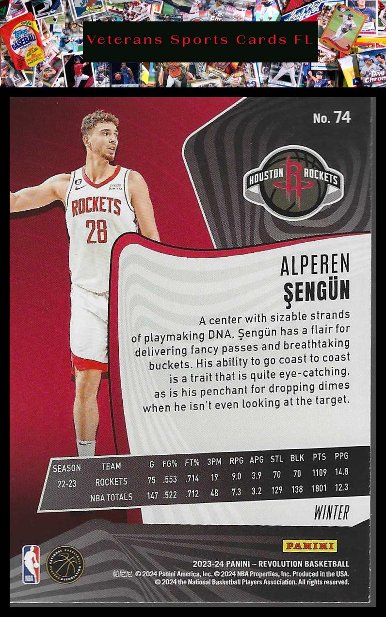 2023-24 Panini Revolution #74 Alperen Sengun Winter