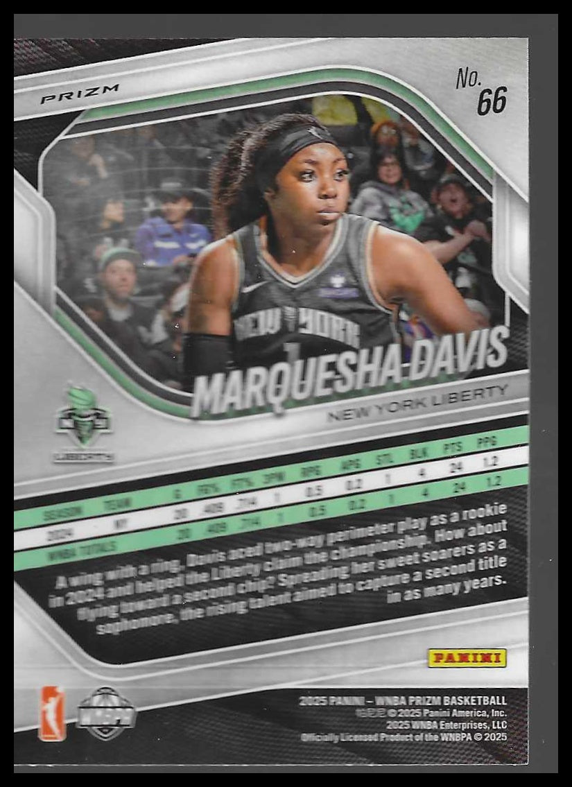 2025 Panini Prizm WNBA #66 Marquesha Davis Cracked Ice Prizm