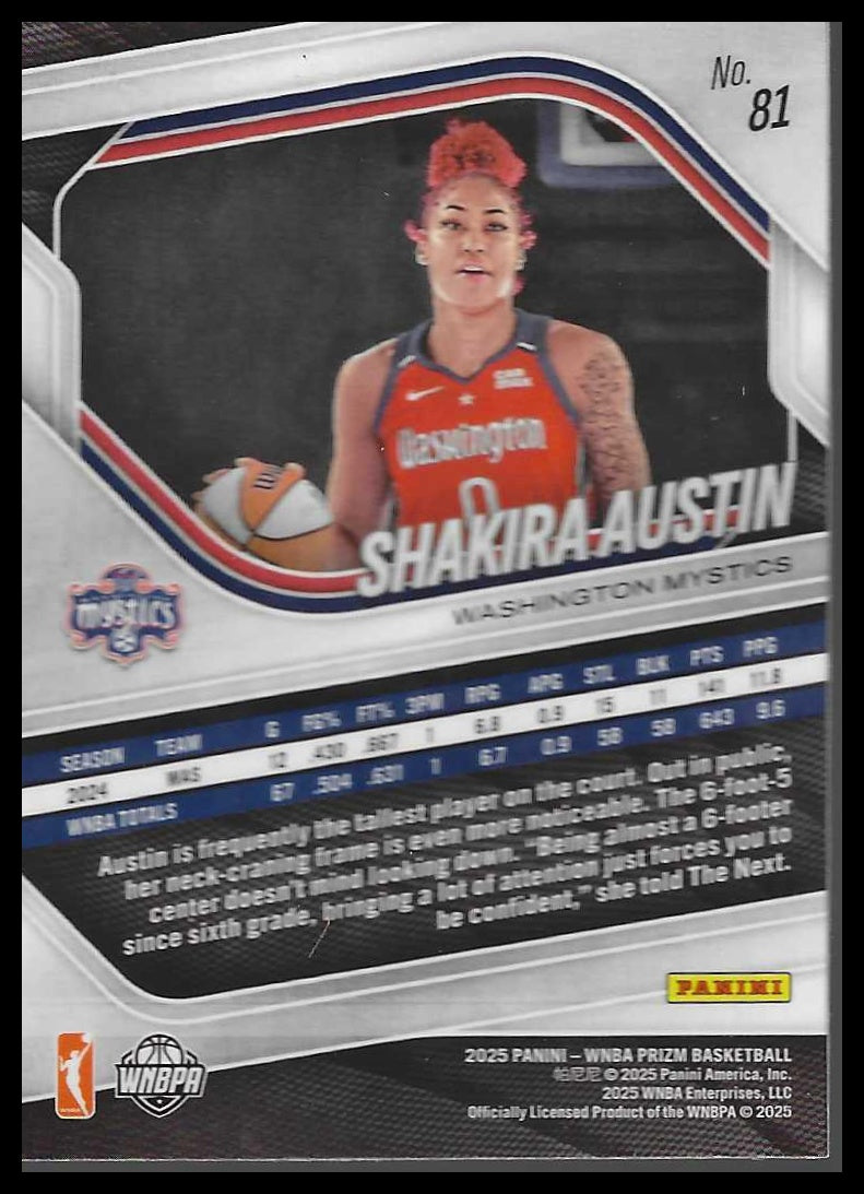 2025 Panini Prizm WNBA #81 Shakira Austin