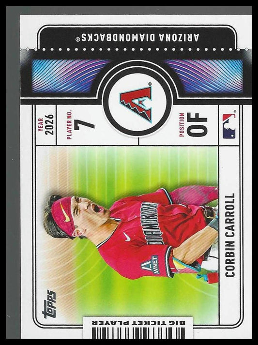 CORBIN CARROLL Big Ticket Players 2026 Topps Series 1 BTP-6 Diamondbacks