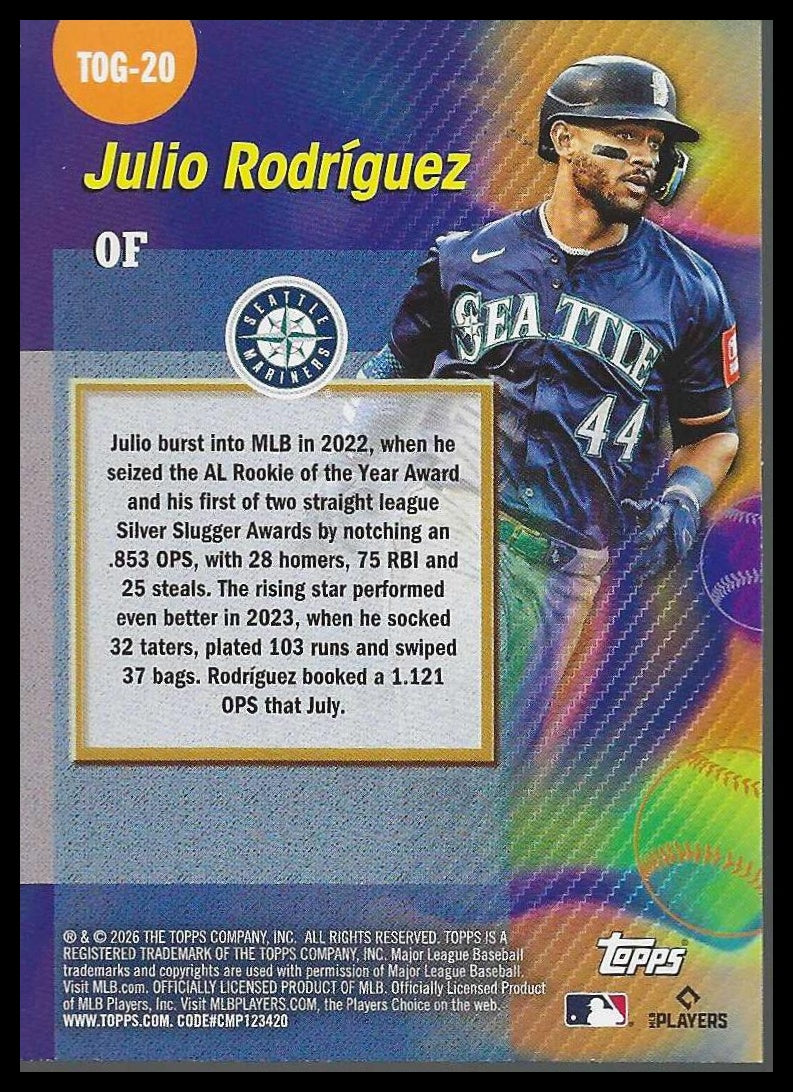 2026 Topps #TOG-20 Julio Rodríguez Titans of the Game Seattle Mariners