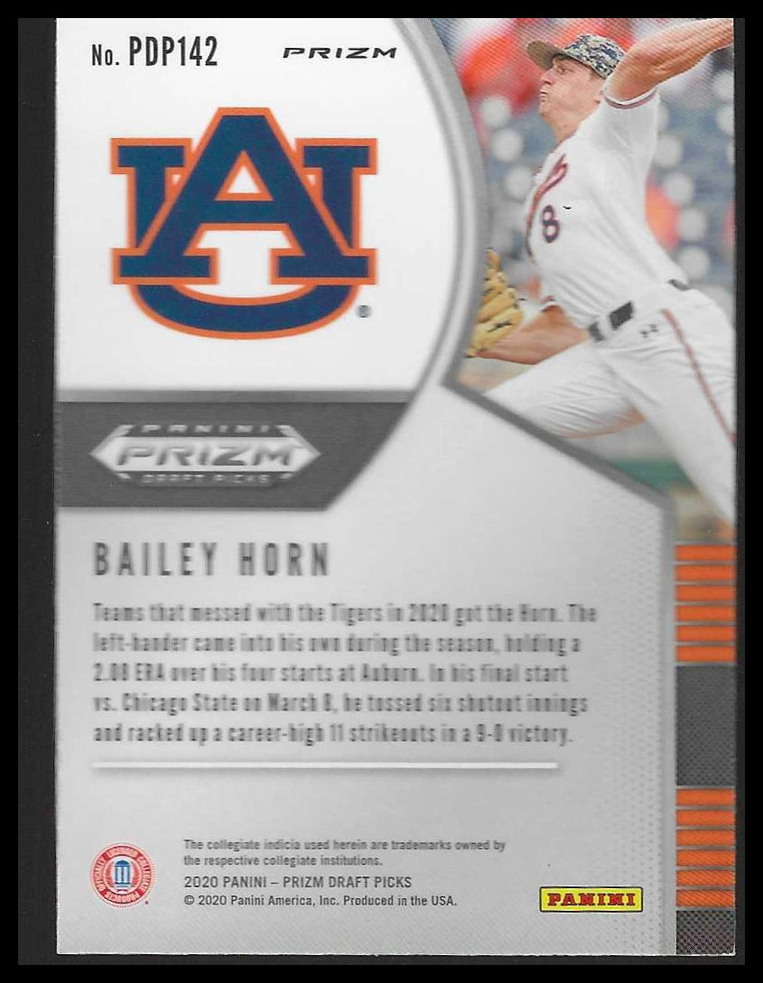 2020 Panini Prizm Draft Picks #PDP142 Bailey Horn Hyper Red and Purple Auburn