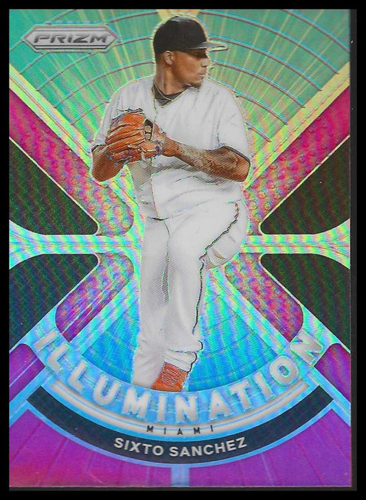 2021 Panini Prizm #IL-2 Sixto Sanchez Illumination Pink Prizm Miami Marlins
