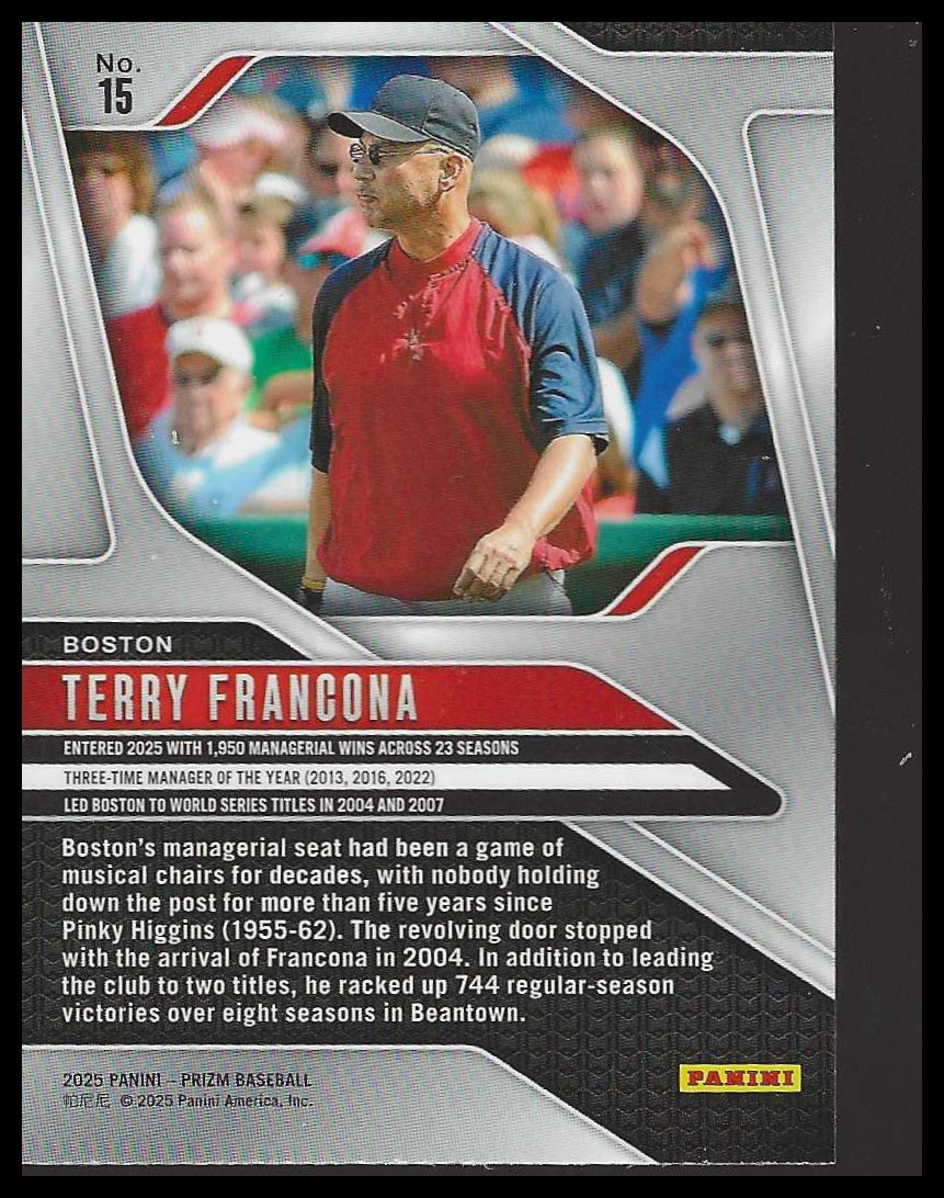 2025 Panini Prizm #15 Terry Francona Boston Red Sox