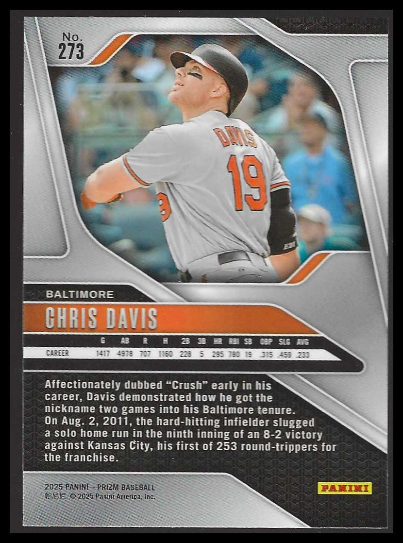 2025 Panini Prizm #273 Chris Davis Baltimore Orioles