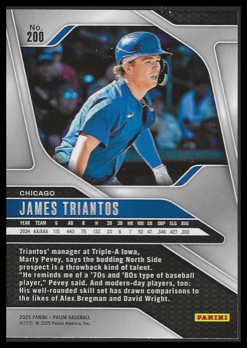 2025 Panini Prizm #200 James Triantos Chicago Cubs