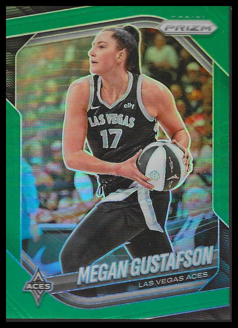 2025 Panini Prizm WNBA #49 Megan Gustafson Green Prizms Las Vegas Aces