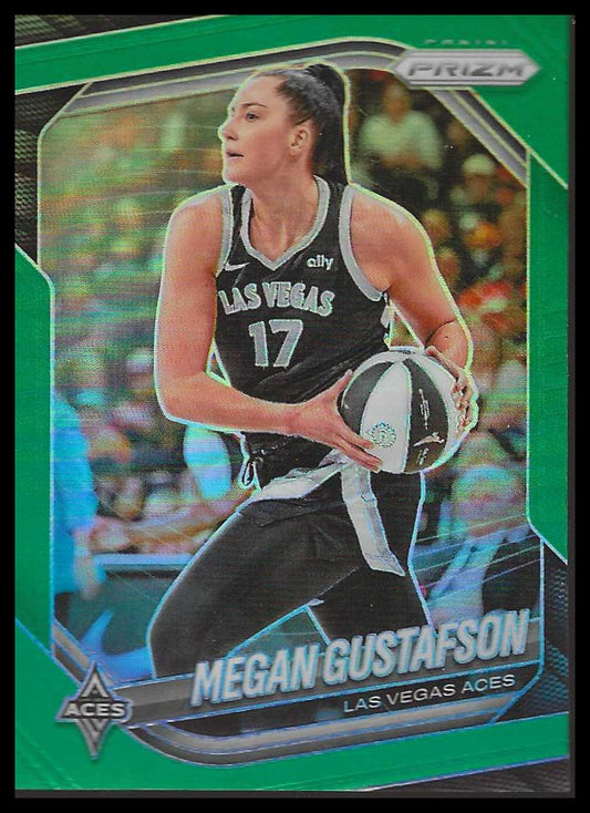 2025 Panini Prizm WNBA #49 Megan Gustafson Green Prizms Las Vegas Aces