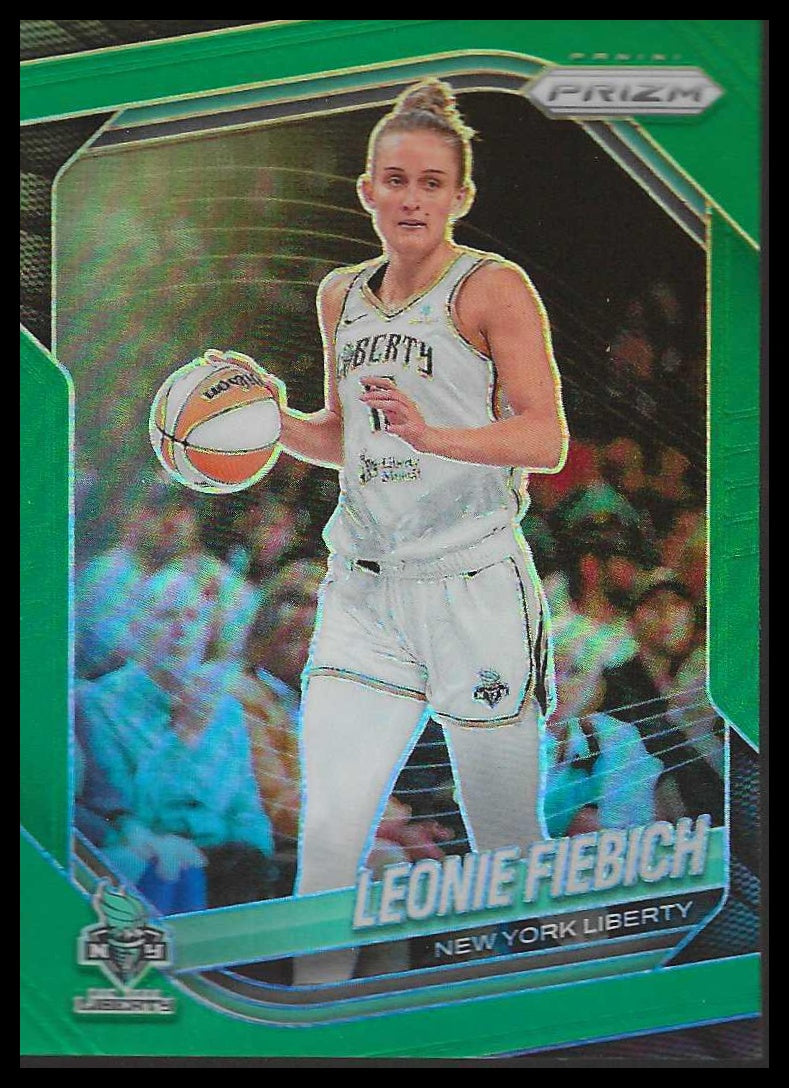 2025 Panini Prizm WNBA #74 Leonie Fiebich Green Prizms New York Liberty