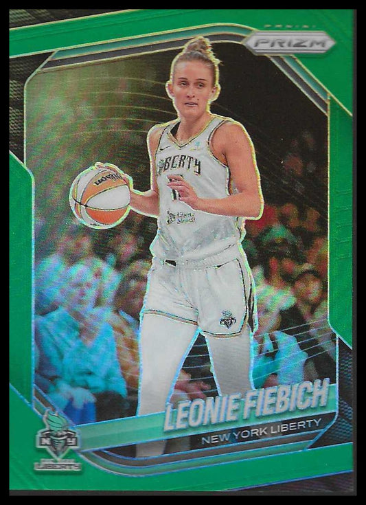 2025 Panini Prizm WNBA #74 Leonie Fiebich Green Prizms New York Liberty