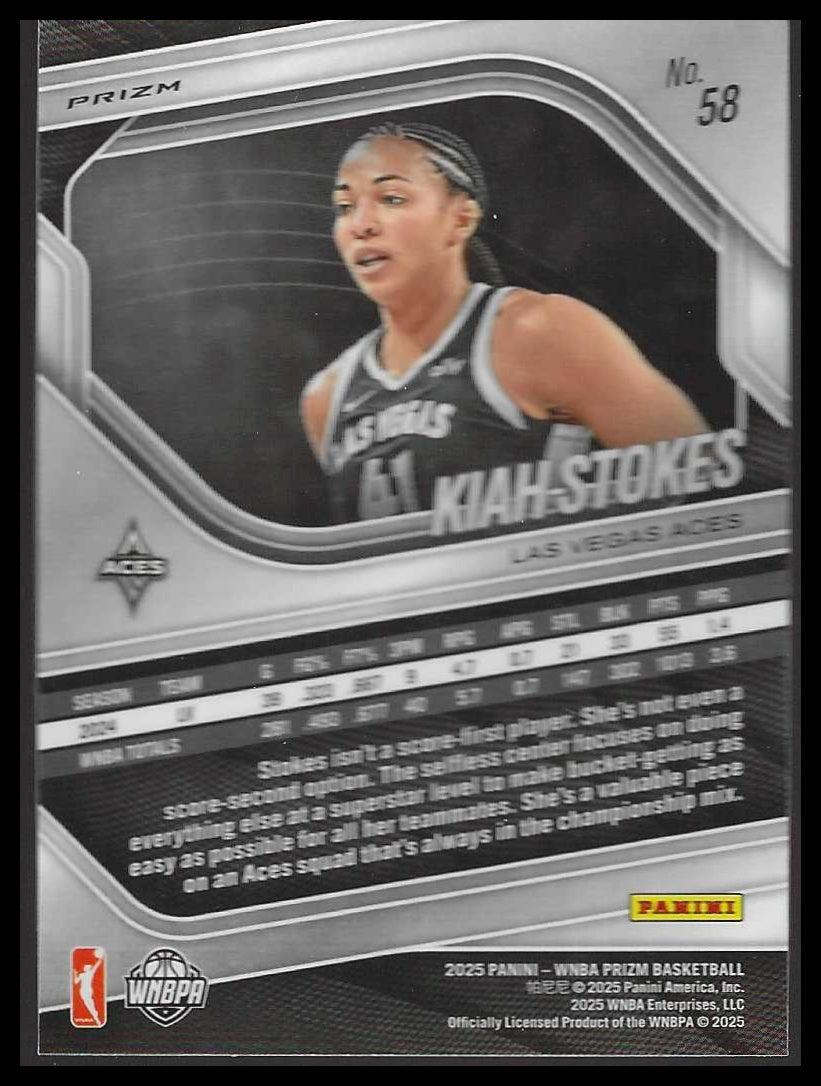 2025 Panini Prizm WNBA #58 Kiah Stokes Blue Velocity Prizms Las Vegas Aces