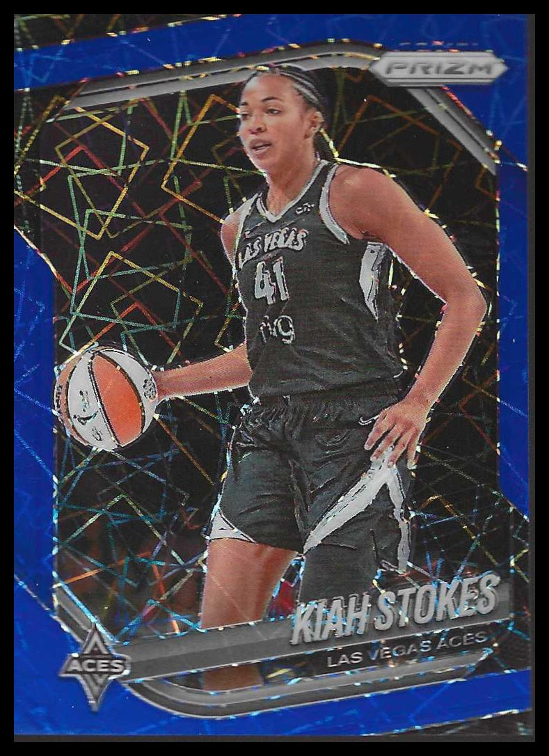 2025 Panini Prizm WNBA #58 Kiah Stokes Blue Velocity Prizms Las Vegas Aces