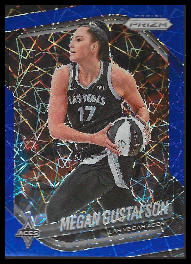 2025 Panini Prizm WNBA #49 Megan Gustafson Blue Velocity Prizms Las Vegas Aces