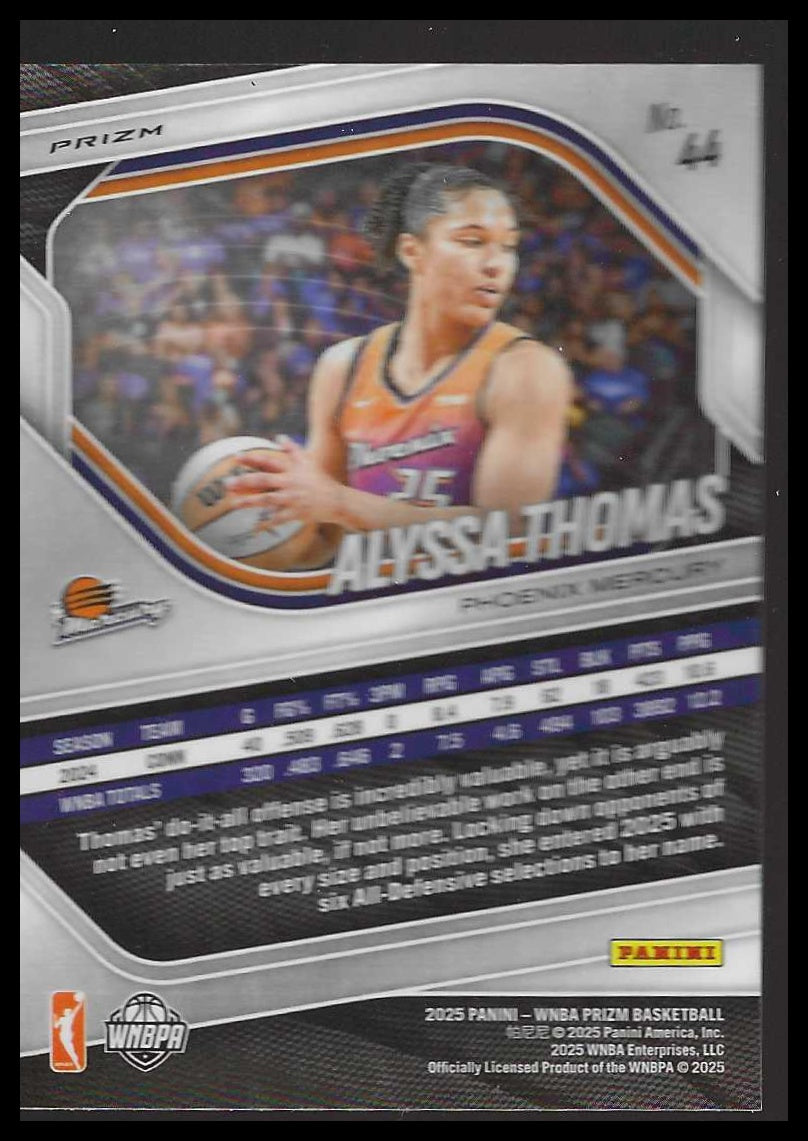 2025 Panini Prizm WNBA #44 Alyssa Thomas Ice Prizms Phoenix Mercury