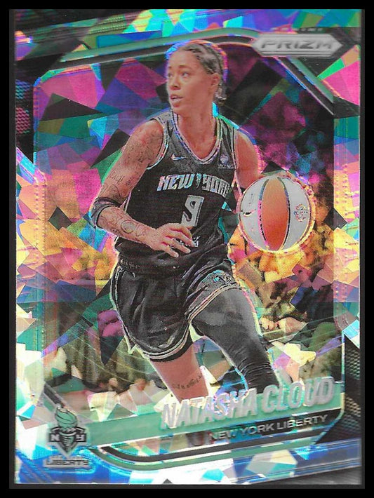 2025 Panini Prizm WNBA #56 Natasha Cloud Ice Prizms New York Liberty