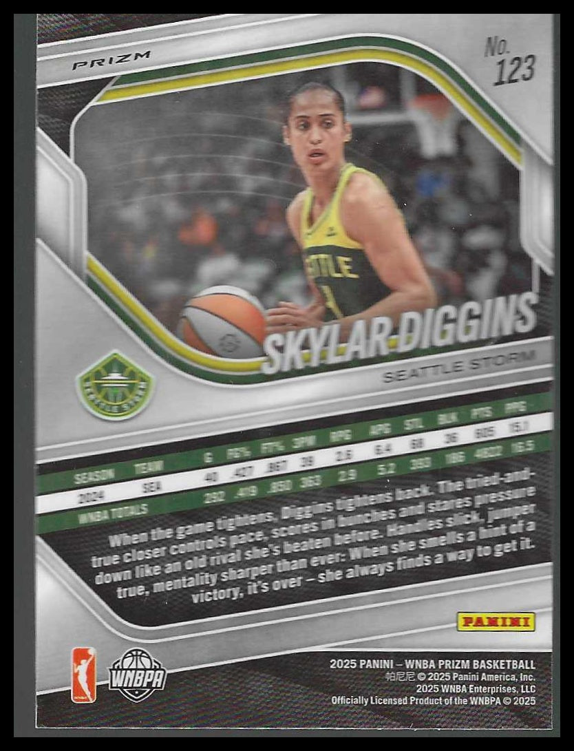 2025 Panini Prizm WNBA #123 Skylar Diggins Ice Prizms Seattle Storm