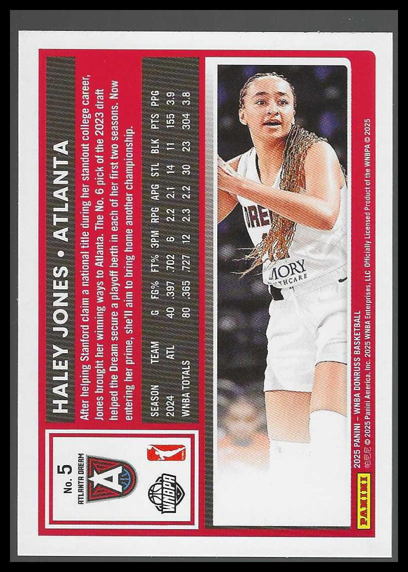 2025 Donruss WNBA #5 Haley Jones Holo Atlanta Dream