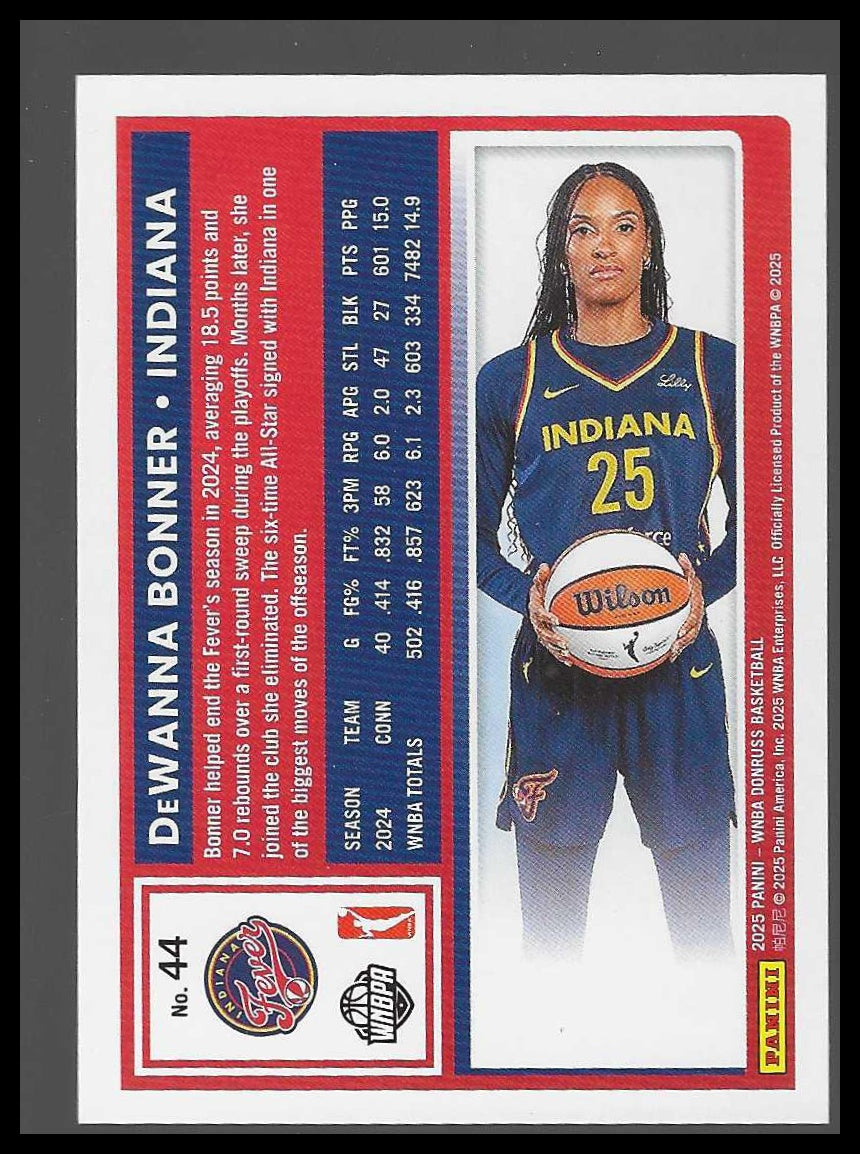 2025 Donruss WNBA #44 DeWanna Bonner Holo Indiana Fever