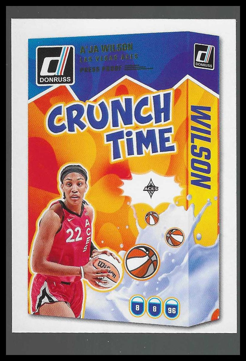 2025 Donruss WNBA #12 A'ja Wilson Crunch Time Press Proof Las Vegas Aces