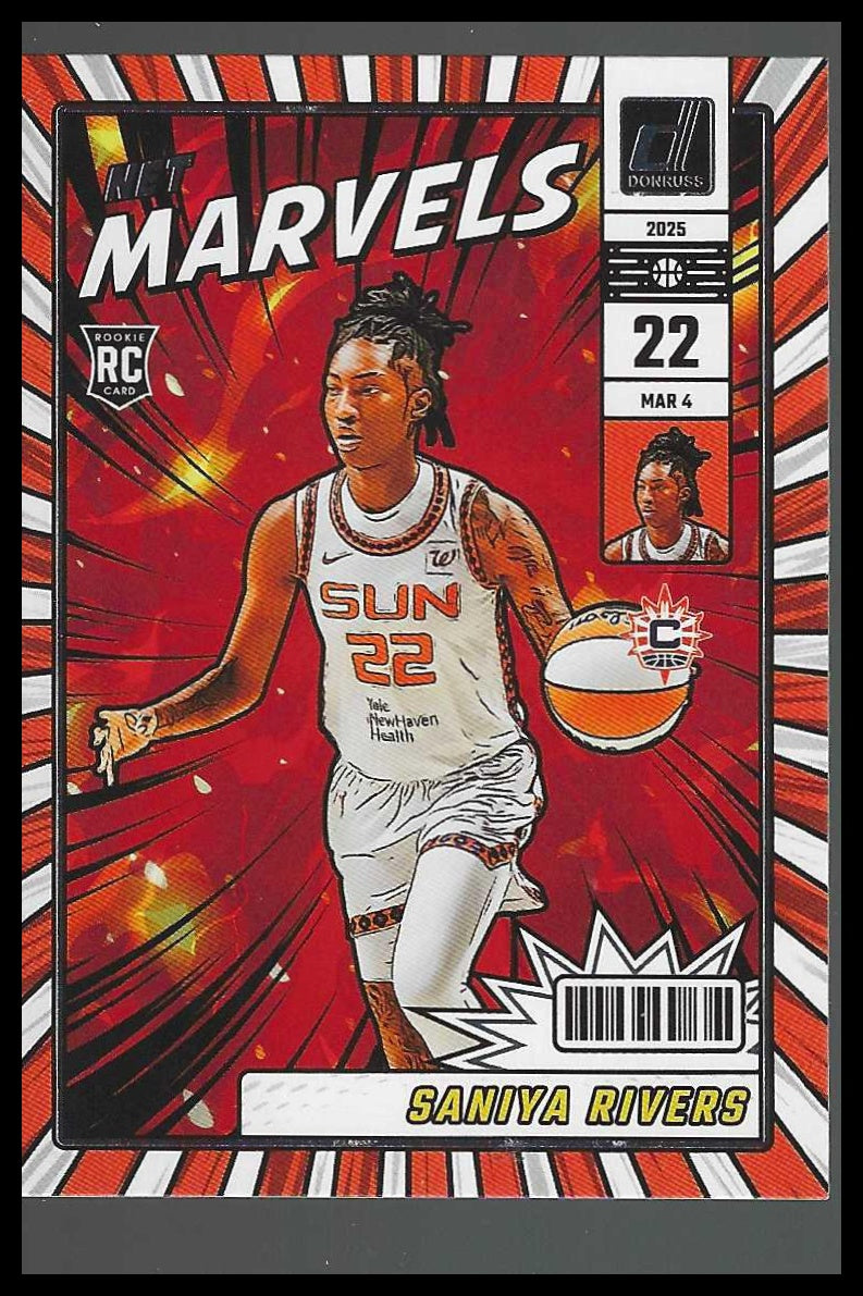 2025 Donruss WNBA #5 Saniya Rivers Net Marvels Connecticut Sun