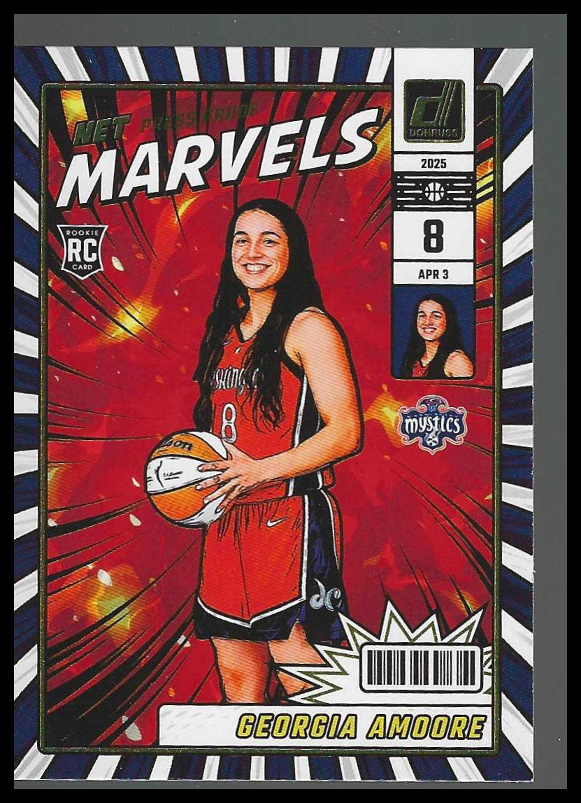 2025 Donruss WNBA #17 Georgia Amoore Net Marvels Press Proof Washington Mystics