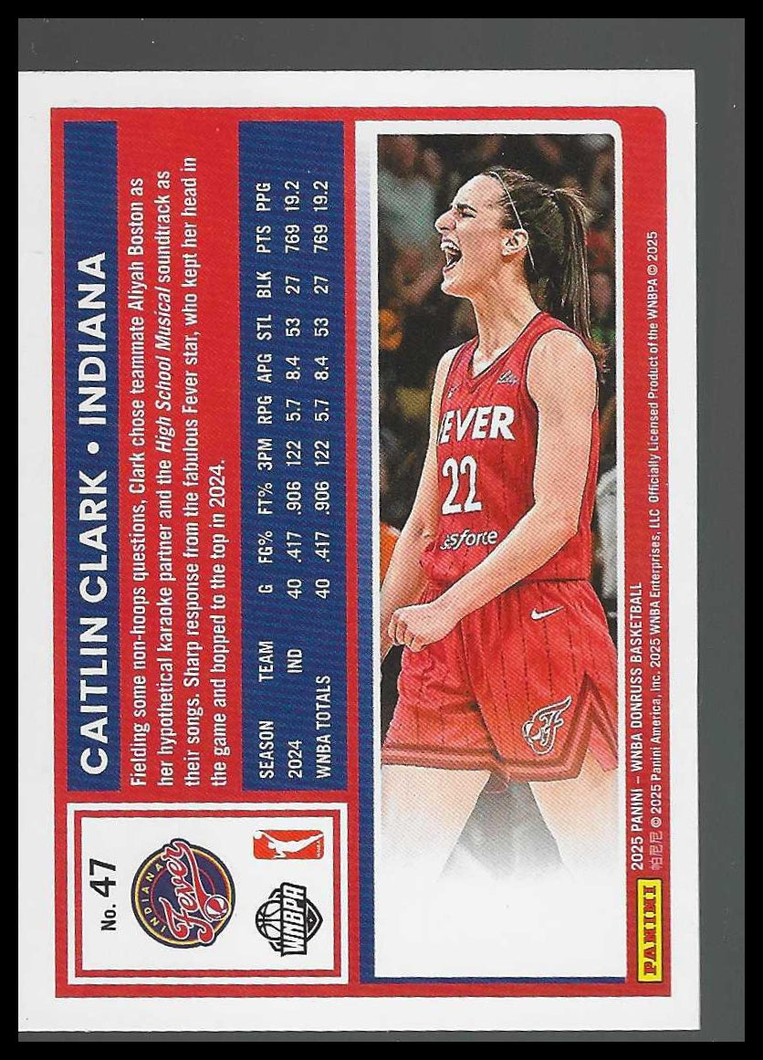2025 Donruss WNBA #47 Caitlin Clark Indiana Fever
