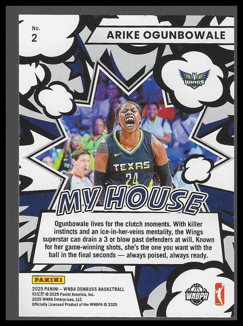 2025 Donruss WNBA #2 Arike Ogunbowale My House Dallas Wings