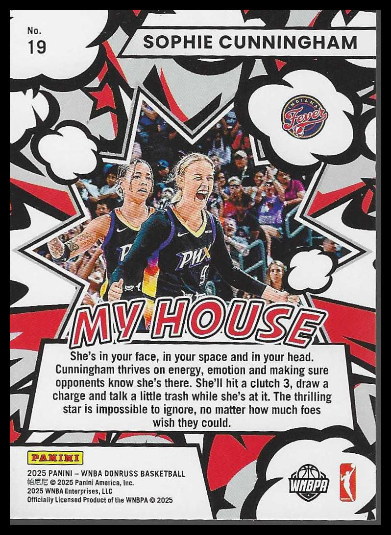 2025 Donruss WNBA #19 Sophie Cunningham My House Indiana Fever
