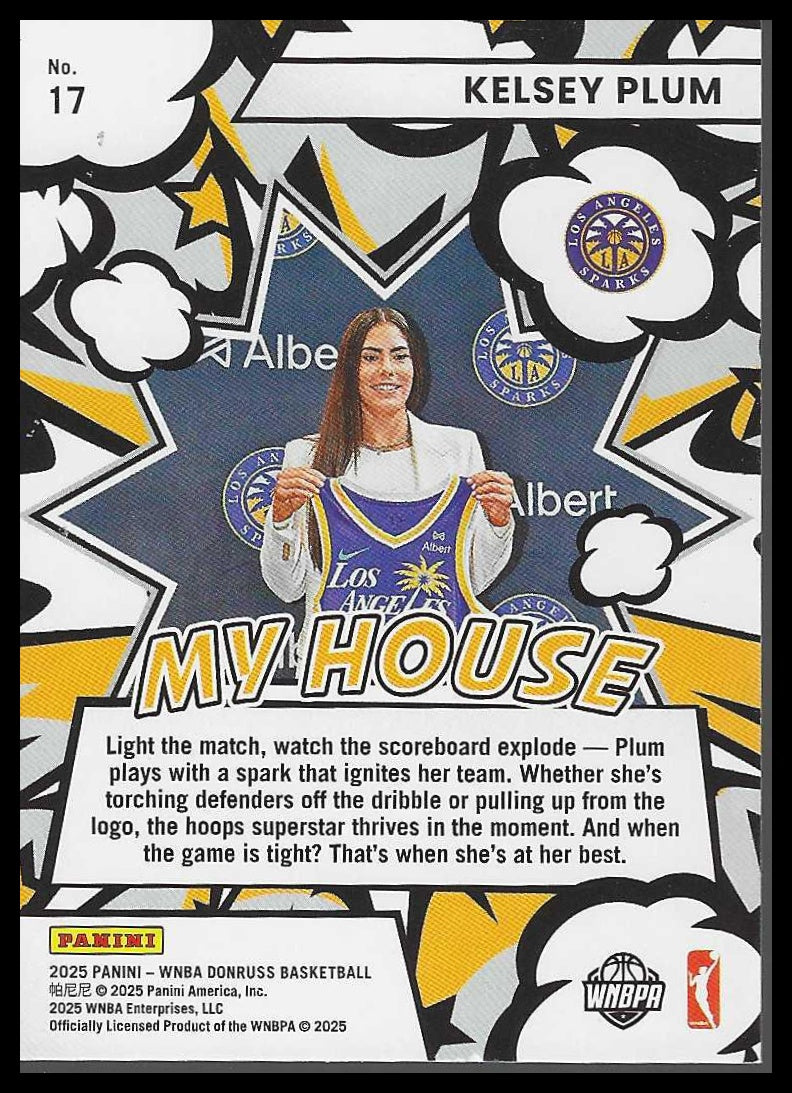 2025 Donruss WNBA #17 Kelsey Plum My House Los Angeles Sparks