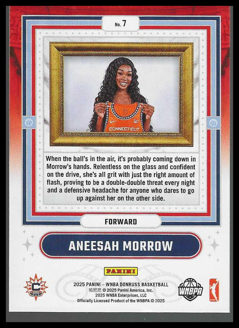 2025 Donruss WNBA #7 Aneesah Morrow Franchise Features Connecticut Sun