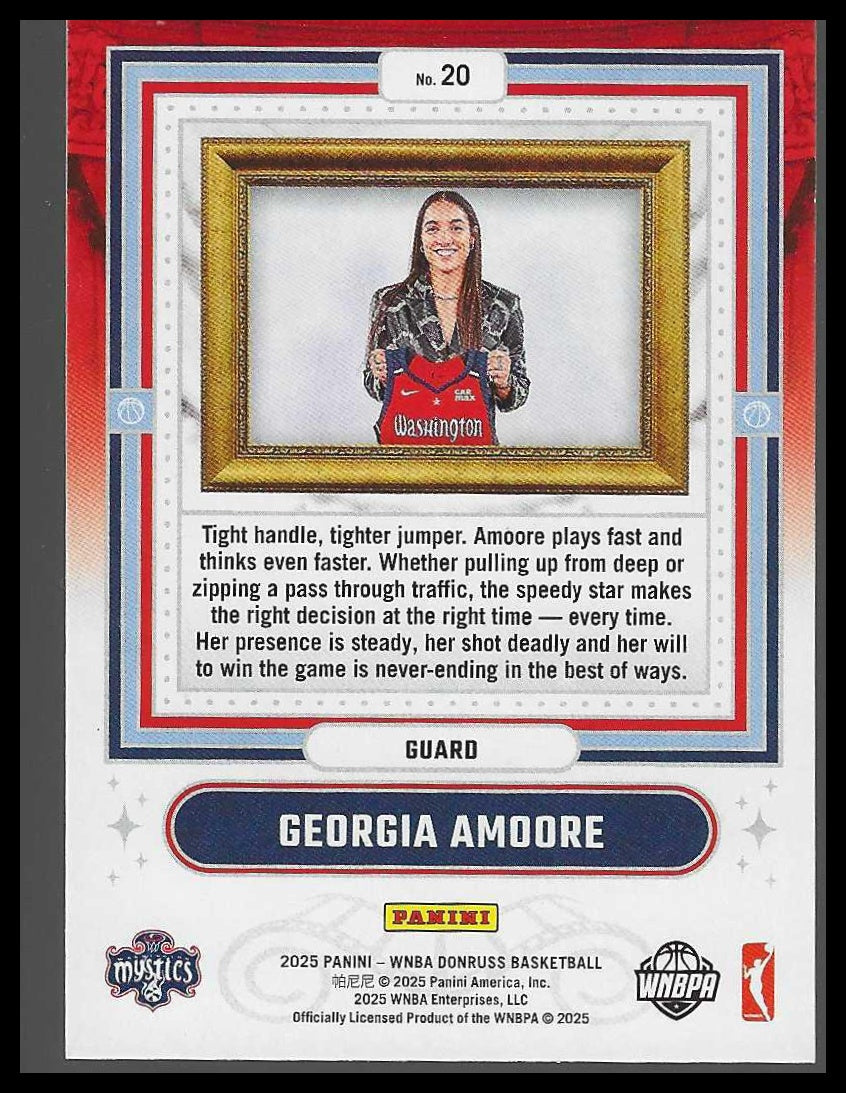2025 Donruss WNBA #20 Georgia Amoore Franchise Features Washington Mystics