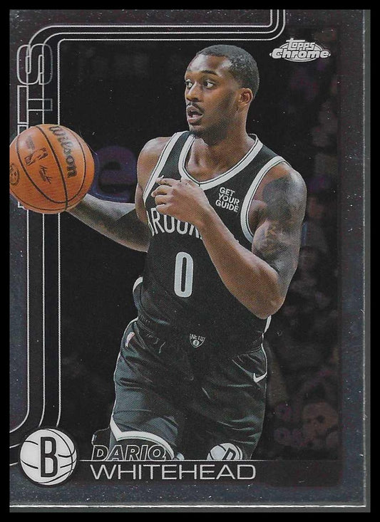 2025-26 Topps Chrome #91 Dariq Whitehead Brooklyn Nets