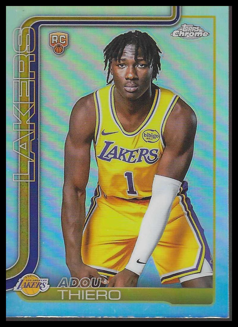 2025-26 Topps Chrome #286 Adou Thiero Refractor Los Angeles Lakers Rookie
