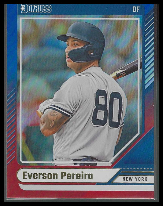 2024 Donruss #91 Everson Pereira Red and Blue New York Yankees