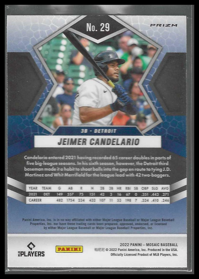 2022 Panini Mosaic #29 Jeimer Candelario Silver Prizm Detroit Tigers