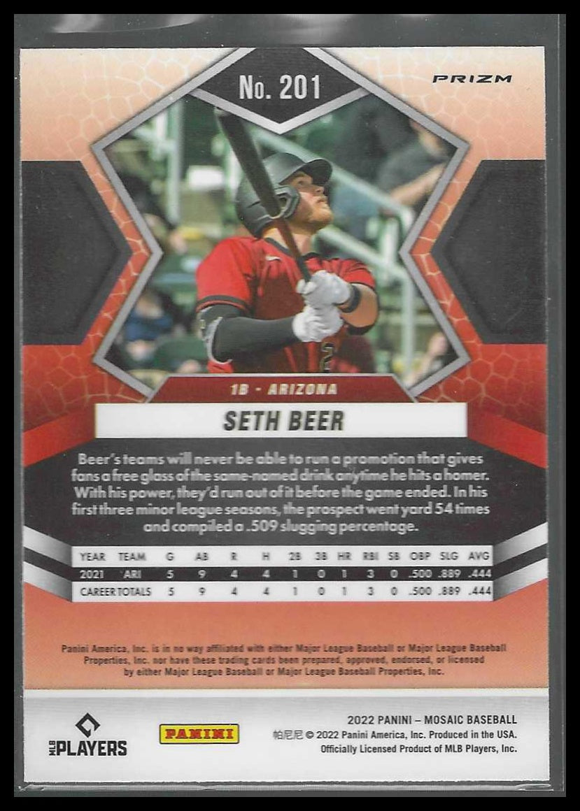 2022 Panini Mosaic #201 Seth Beer Pink Camo Mosaic Arizona Diamondbacks