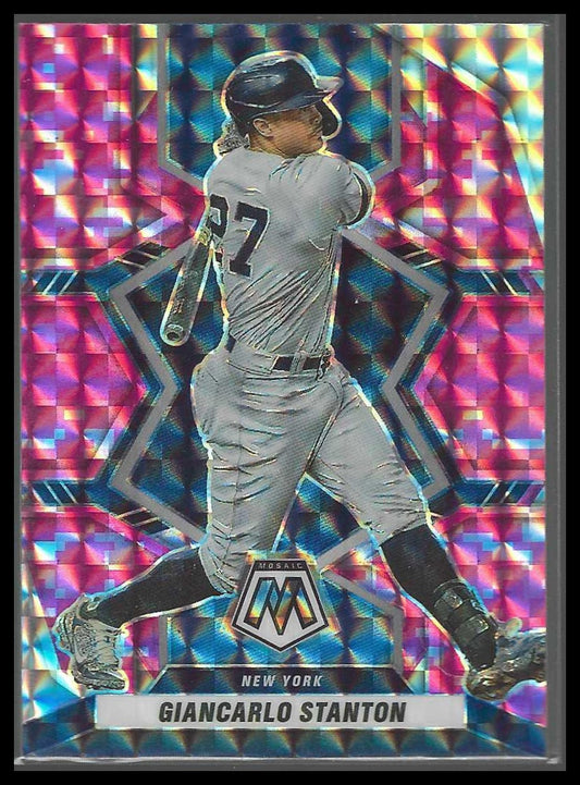 2022 Panini Mosaic #181 Giancarlo Stanton Pink Camo Mosaic New York Yankees