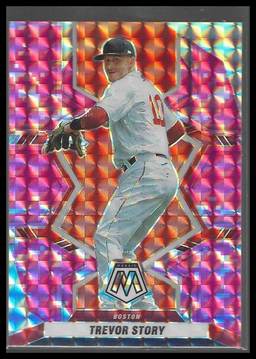 2022 Panini Mosaic #28 Trevor Story Pink Camo Mosaic Boston Red Sox