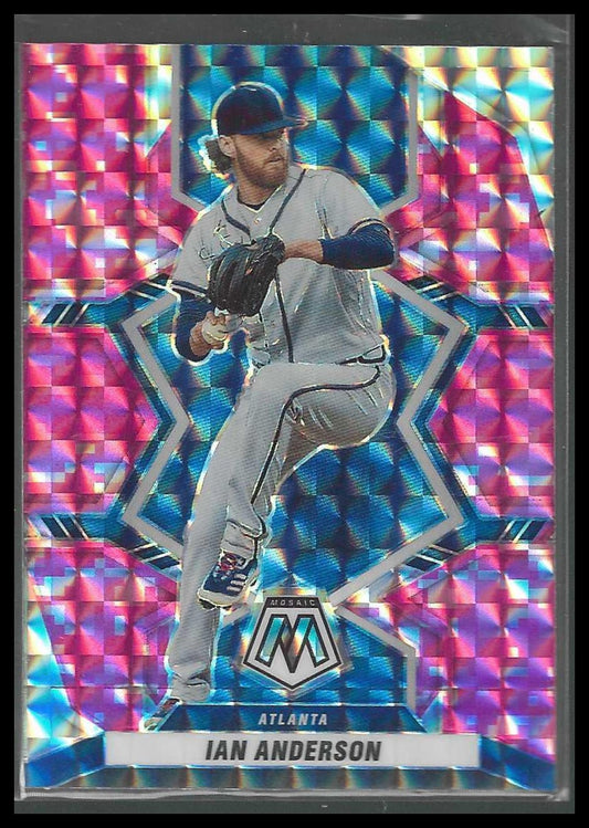 2022 Panini Mosaic #96 Ian Anderson Pink Camo Mosaic Atlanta Braves