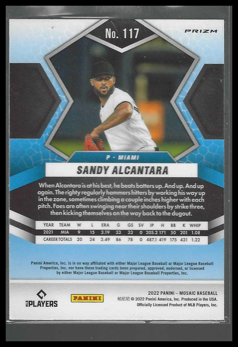 2022 Panini Mosaic #117 Sandy Alcantara Mosaic Miami Marlins