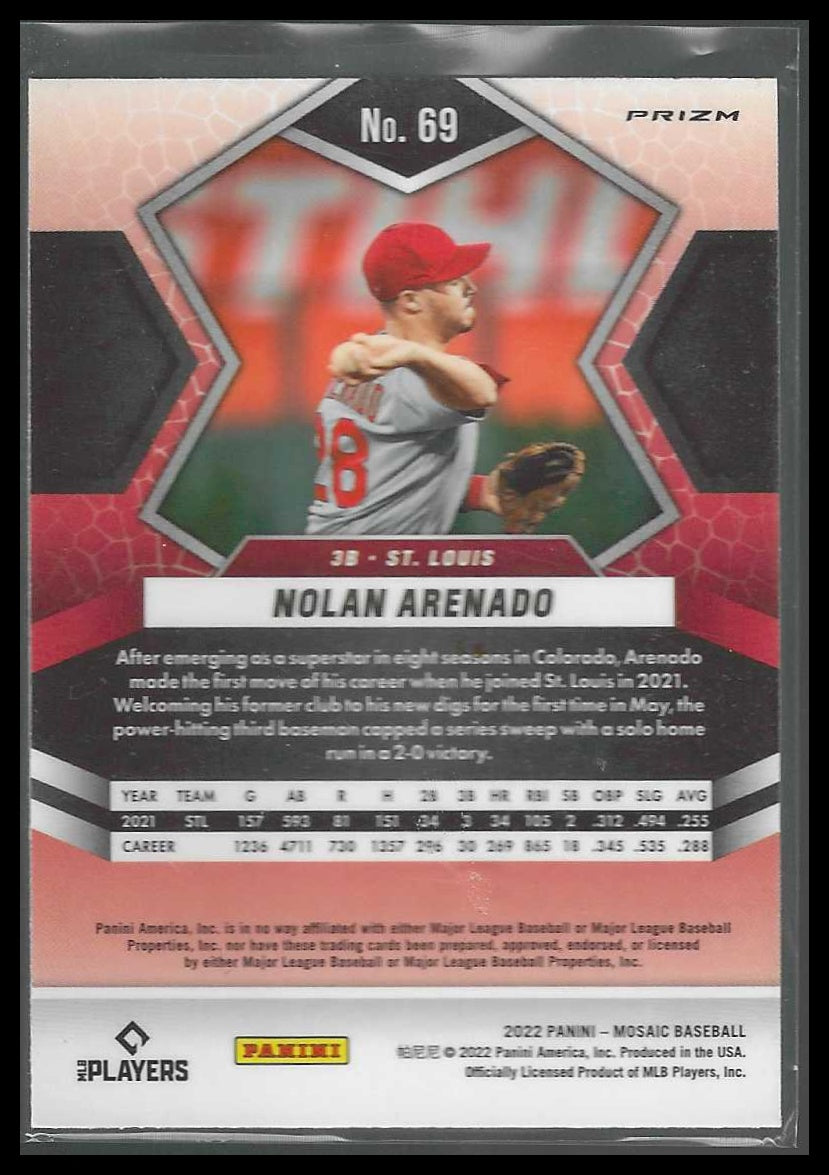 2022 Panini Mosaic #69 Nolan Arenado Mosaic St. Louis Cardinals